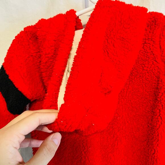 NBA Houston Rockets Baby 3-6m Red Sherpa Coverall One Piece Zip Hooded - Picture 4 of 6